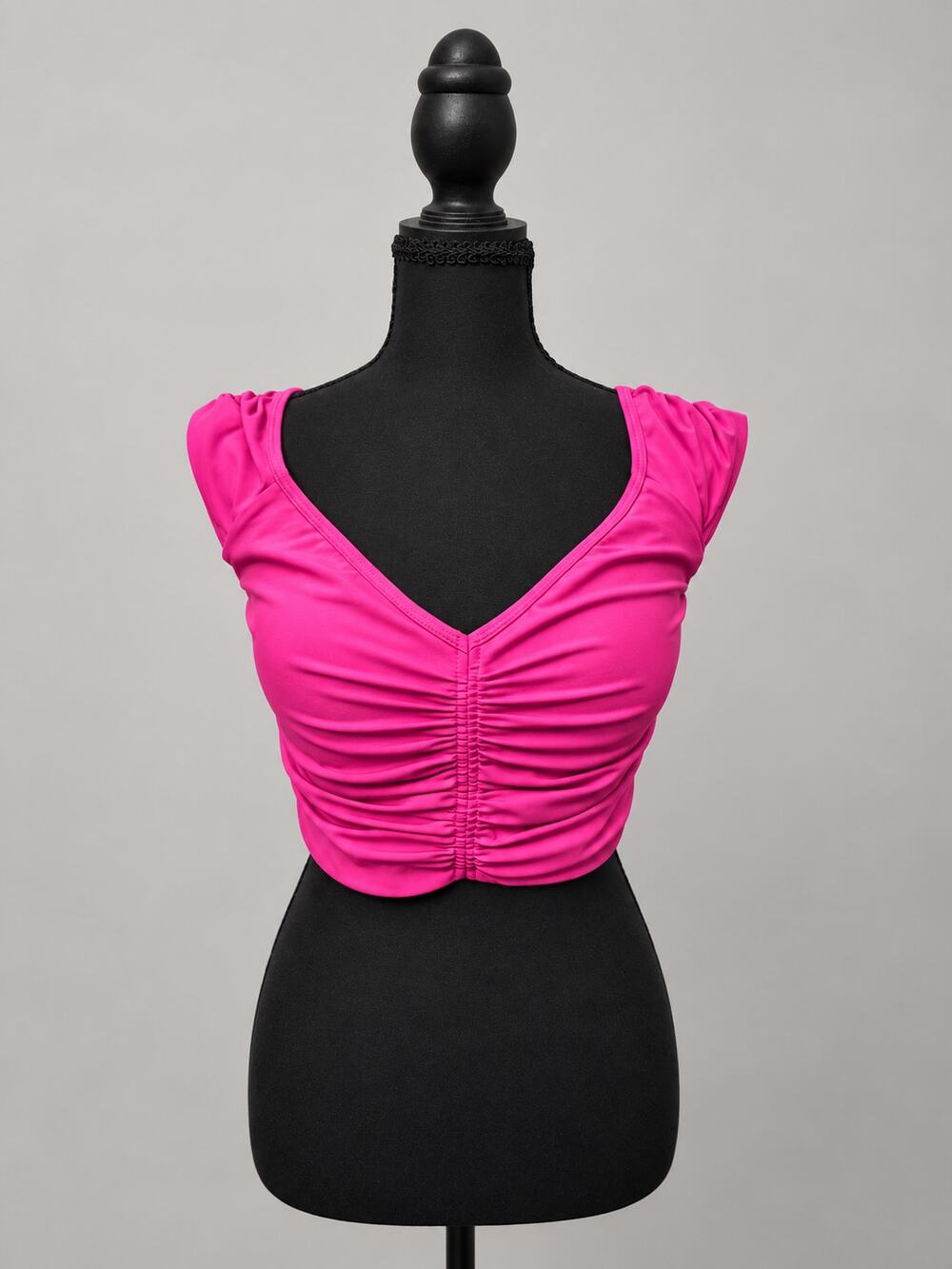Halara Hot Pink Ruched Open Back Crop Top Size Medium